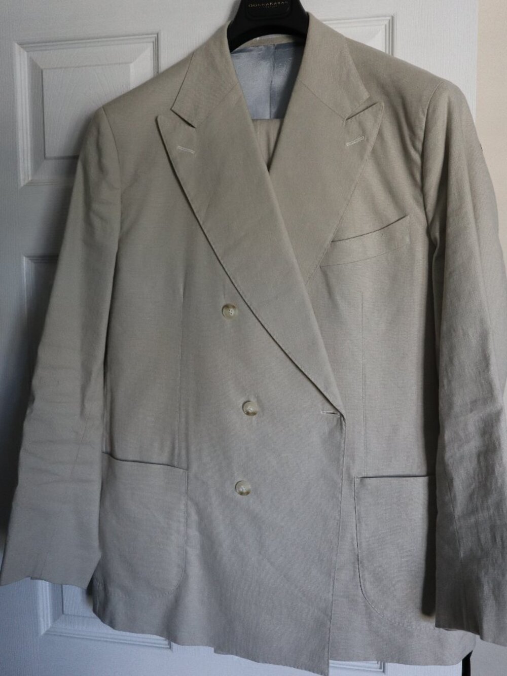 Double Breasted Linen Suit 48L